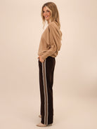 Kate & Pippa Nicks Stripe Trousers In Brown-Kate & Pippa