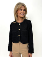 Kate & Pippa Nicky Buttoned Jacket In Black-Kate & Pippa