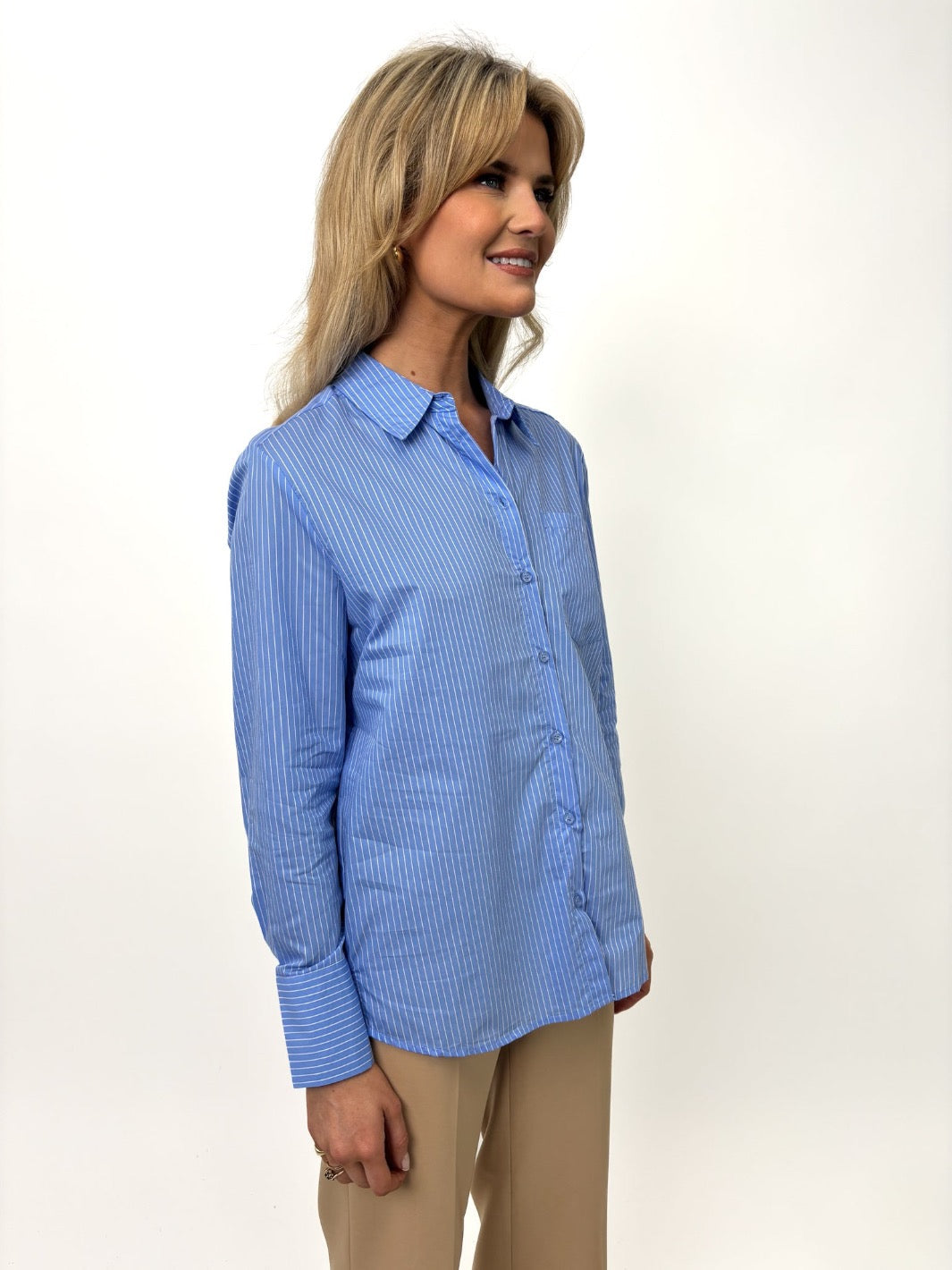 Kate & Pippa Oxford Striped Shirt In Light Blue-Kate & Pippa