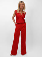 Kate & Pippa Palermo Trousers In Red-Kate & Pippa Autumn/Winter Ladies Clothing