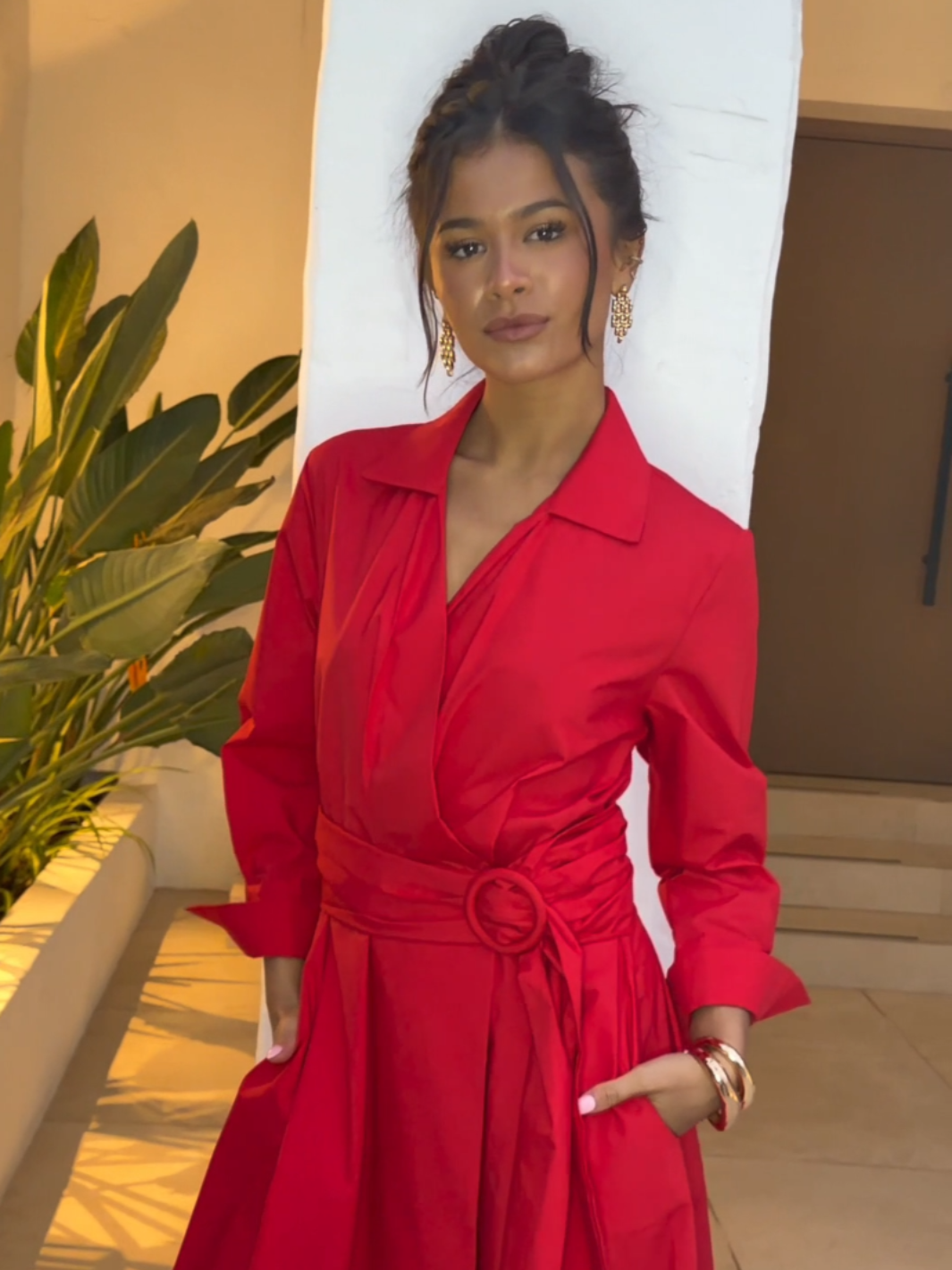 Kate & Pippa Penelope Midi Dress In Red-Kate & Pippa