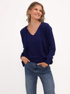 Kate & Pippa Poppy Two-In-One Cardigan In Navy-Kate & Pippa