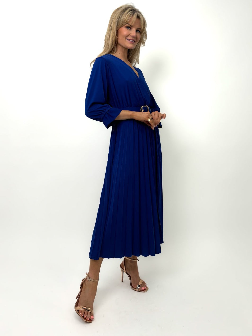 Kate & Pippa Positano Cristal Midi Dress In Blue-Kate & Pippa