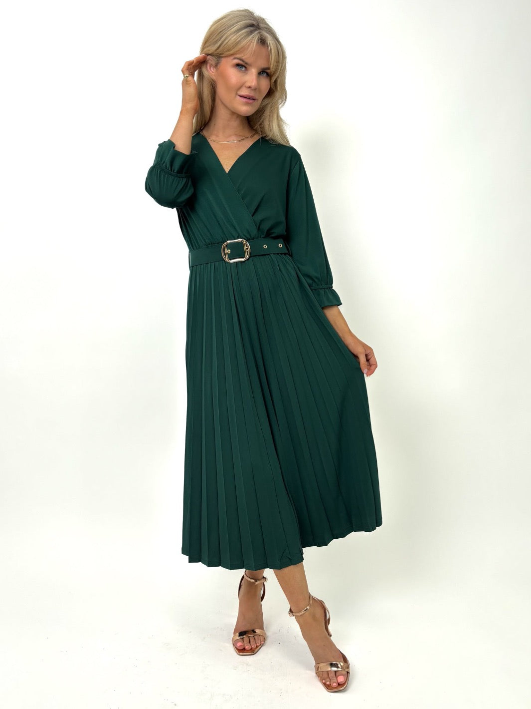 Kate & Pippa Positano Cristal Midi Dress In Green-Kate & Pippa