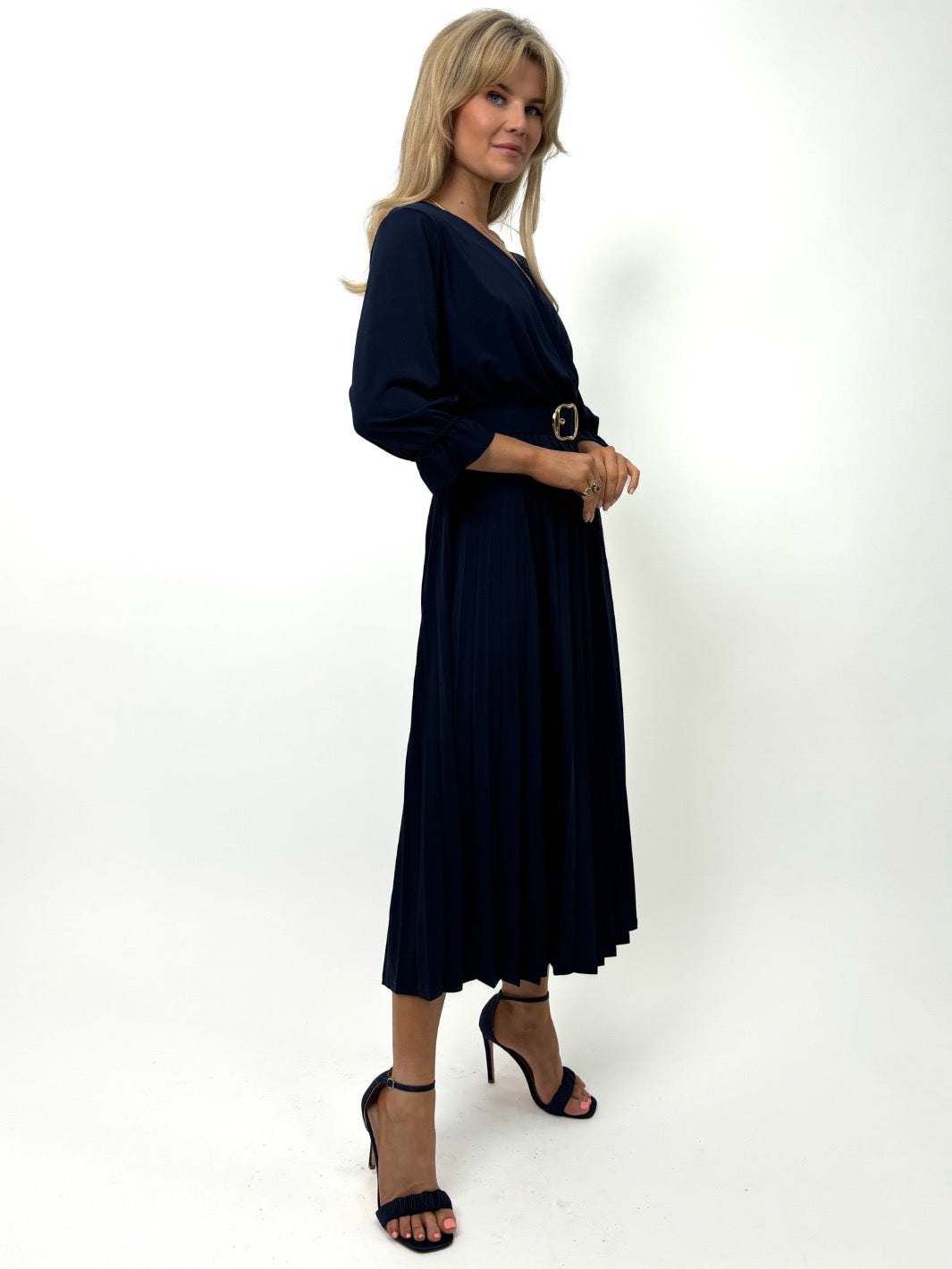 Kate & Pippa Positano Cristal Midi Dress In Navy-Kate & Pippa