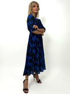 Kate & Pippa Positano Midi Dress In Blue / Navy Print-Kate & Pippa