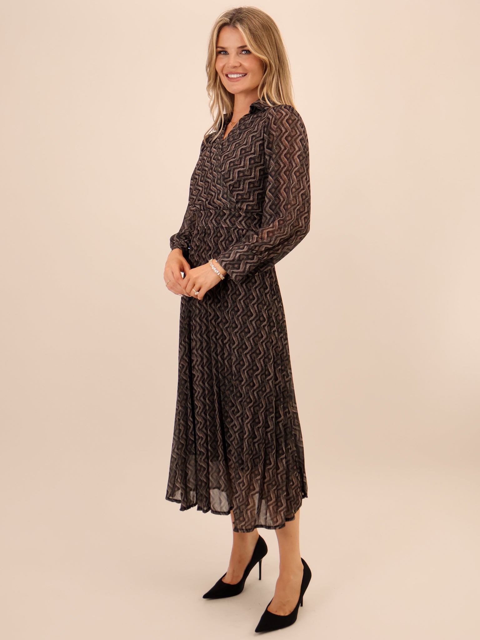 Kate & Pippa Positano Midi Dress In Grey-Kate & Pippa