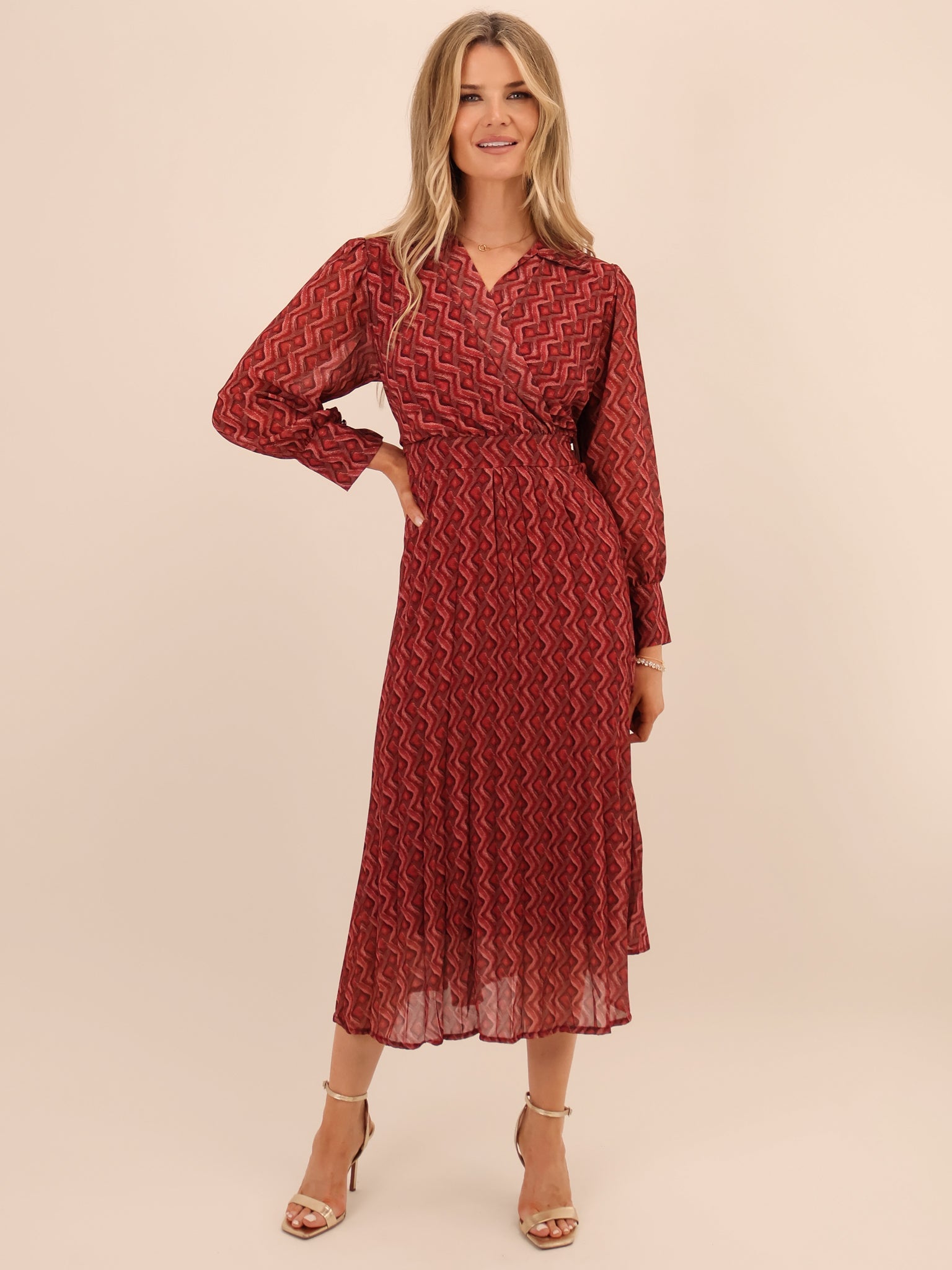 Kate & Pippa Positano Midi Dress In Red-Kate & Pippa