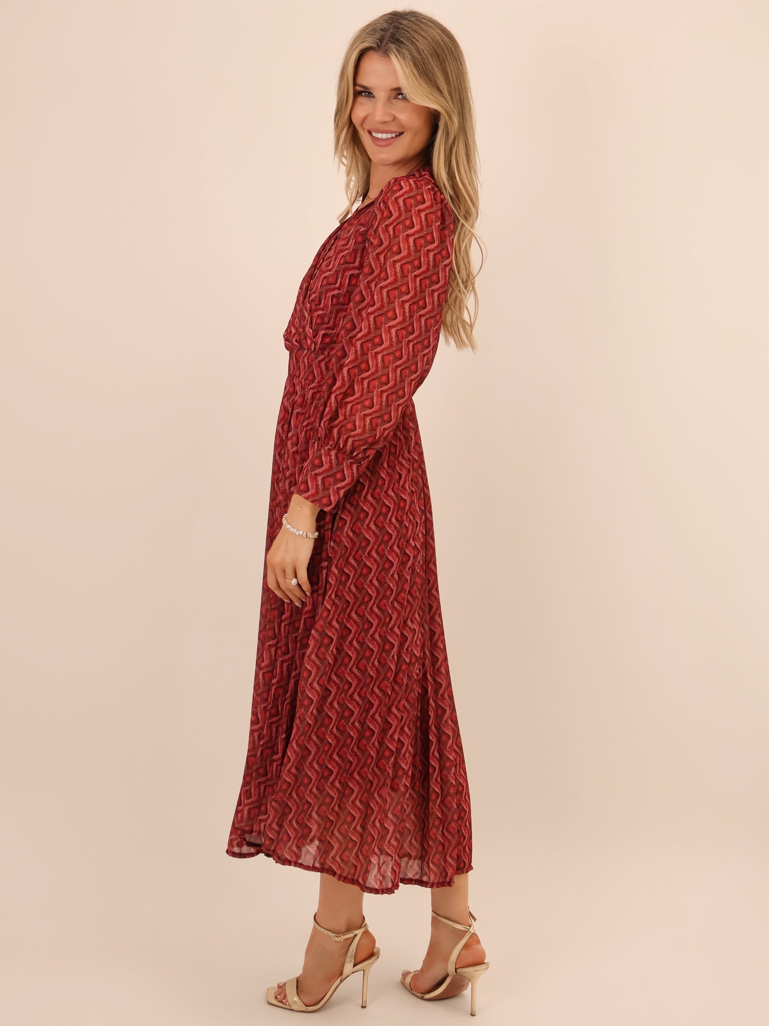 Kate & Pippa Positano Midi Dress In Red-Kate & Pippa