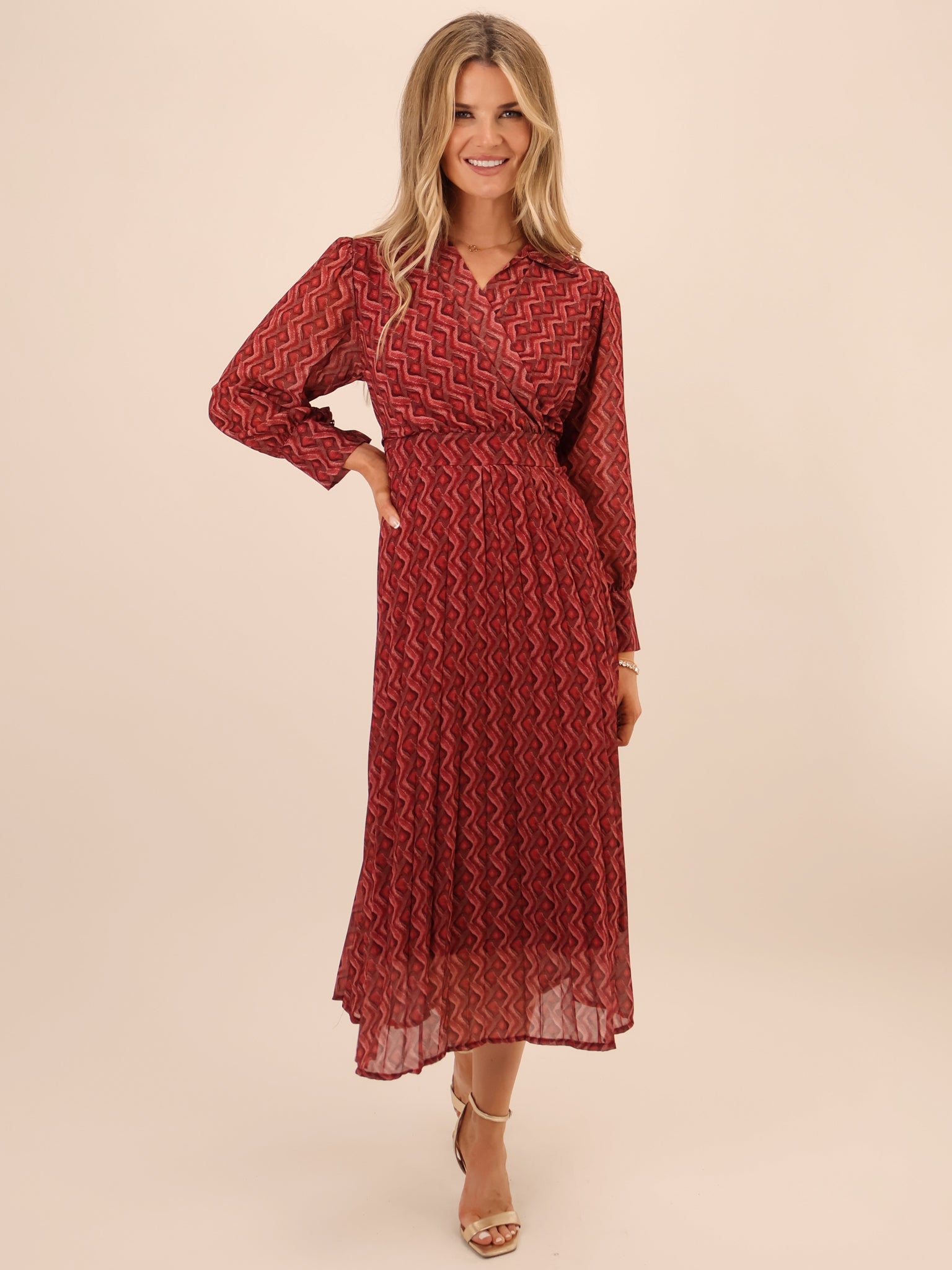 Kate & Pippa Positano Midi Dress In Red-Kate & Pippa