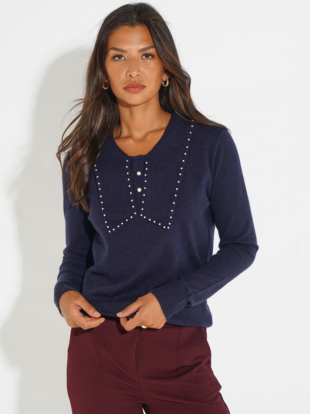 Kate & Pippa Presley Knit Top In Navy-Kate & Pippa