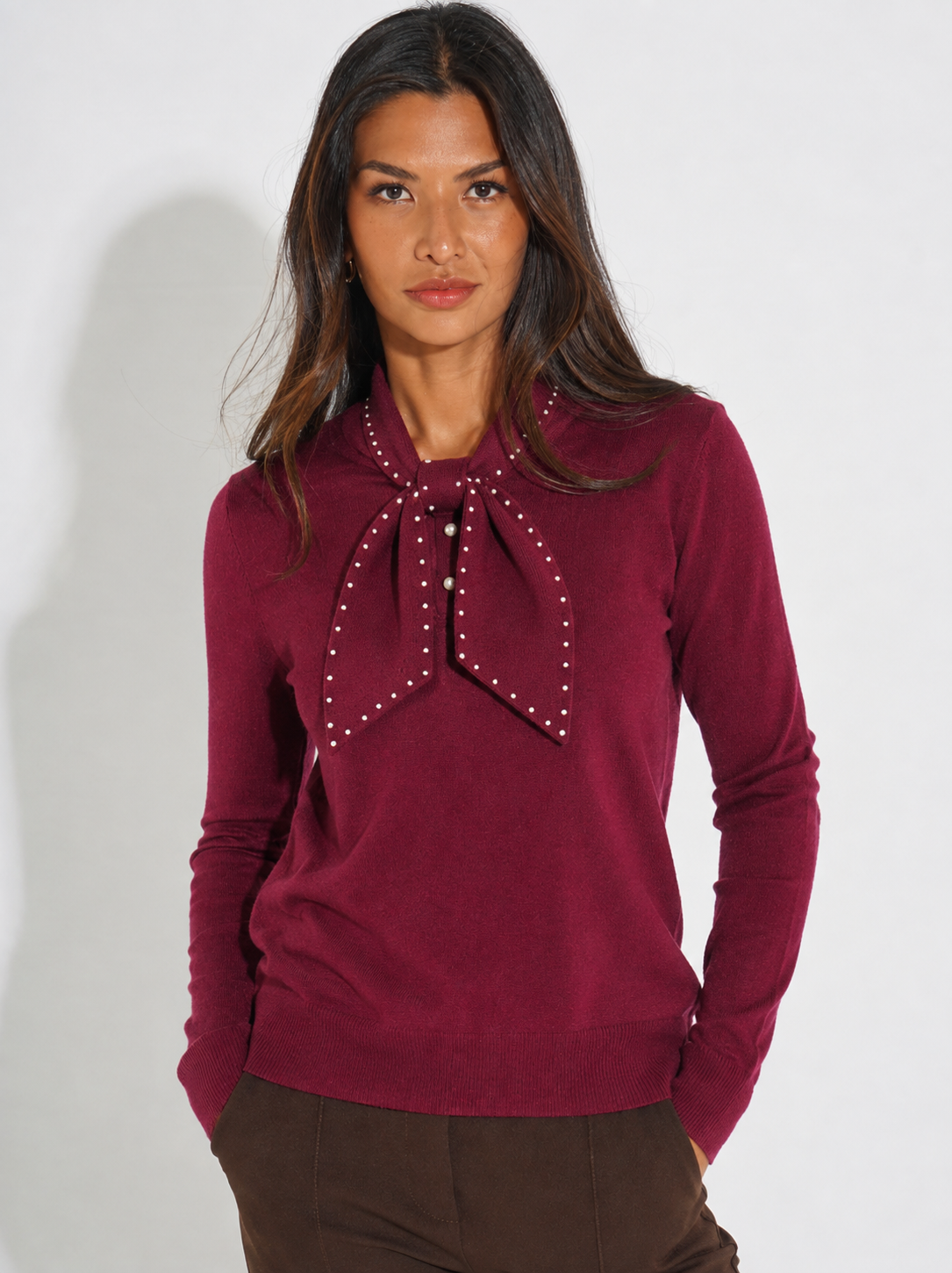 Kate & Pippa Presley Knit Top In Plum-Kate & Pippa