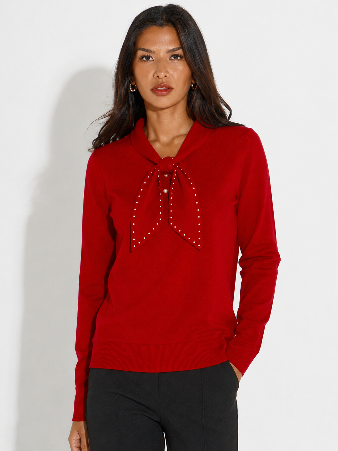 Kate & Pippa Presley Knit Top In Red-Kate & Pippa