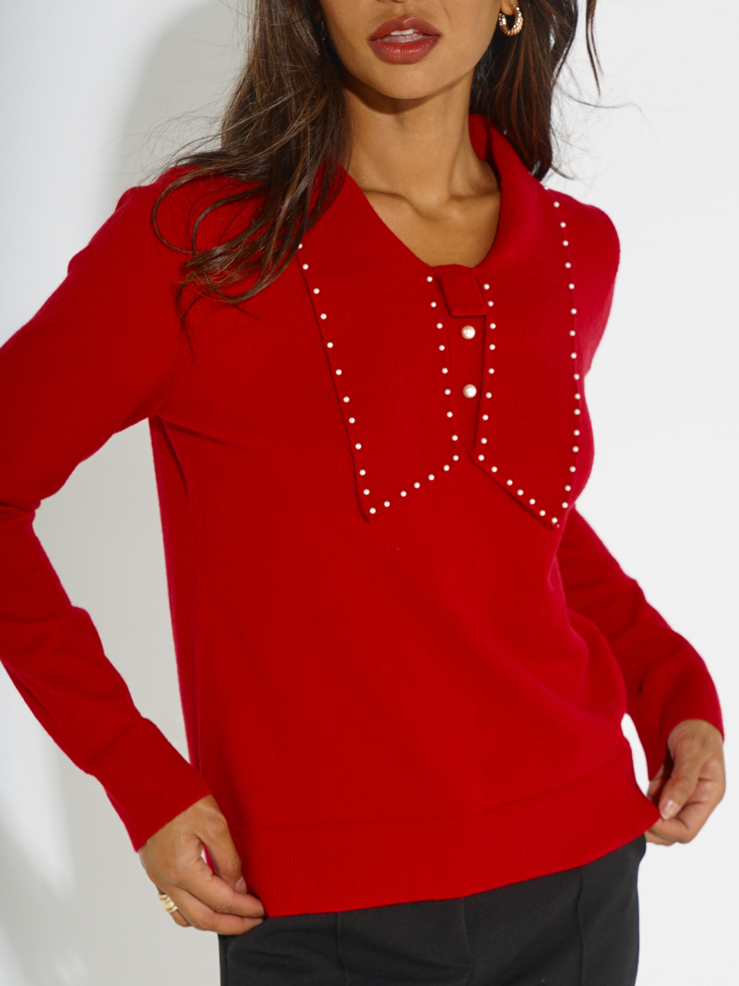 Kate & Pippa Presley Knit Top In Red-Kate & Pippa