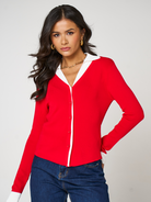 Kate & Pippa Raya Cardigan In Red-Kate & Pippa