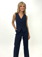 Kate & Pippa Rica Waistcoat In Navy-Kate & Pippa