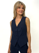 Kate & Pippa Rica Waistcoat In Navy-Kate & Pippa