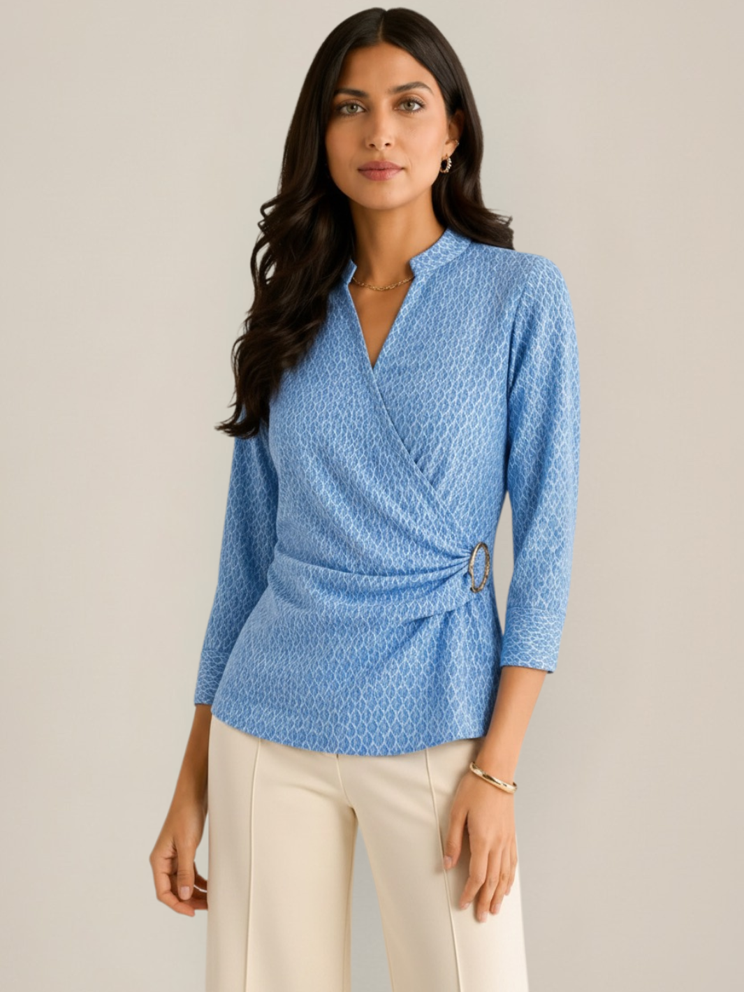 Kate & Pippa Rocco Top In Blue Print-Kate & Pippa