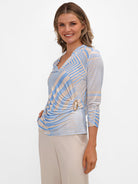 Kate & Pippa Rocco Top In Light Blue Stripe Print-Kate & Pippa