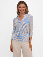 Kate & Pippa Rocco Top In Light Blue Stripe Print-Kate & Pippa