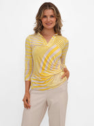 Kate & Pippa Rocco Top In Yellow Stripe Print-Kate & Pippa