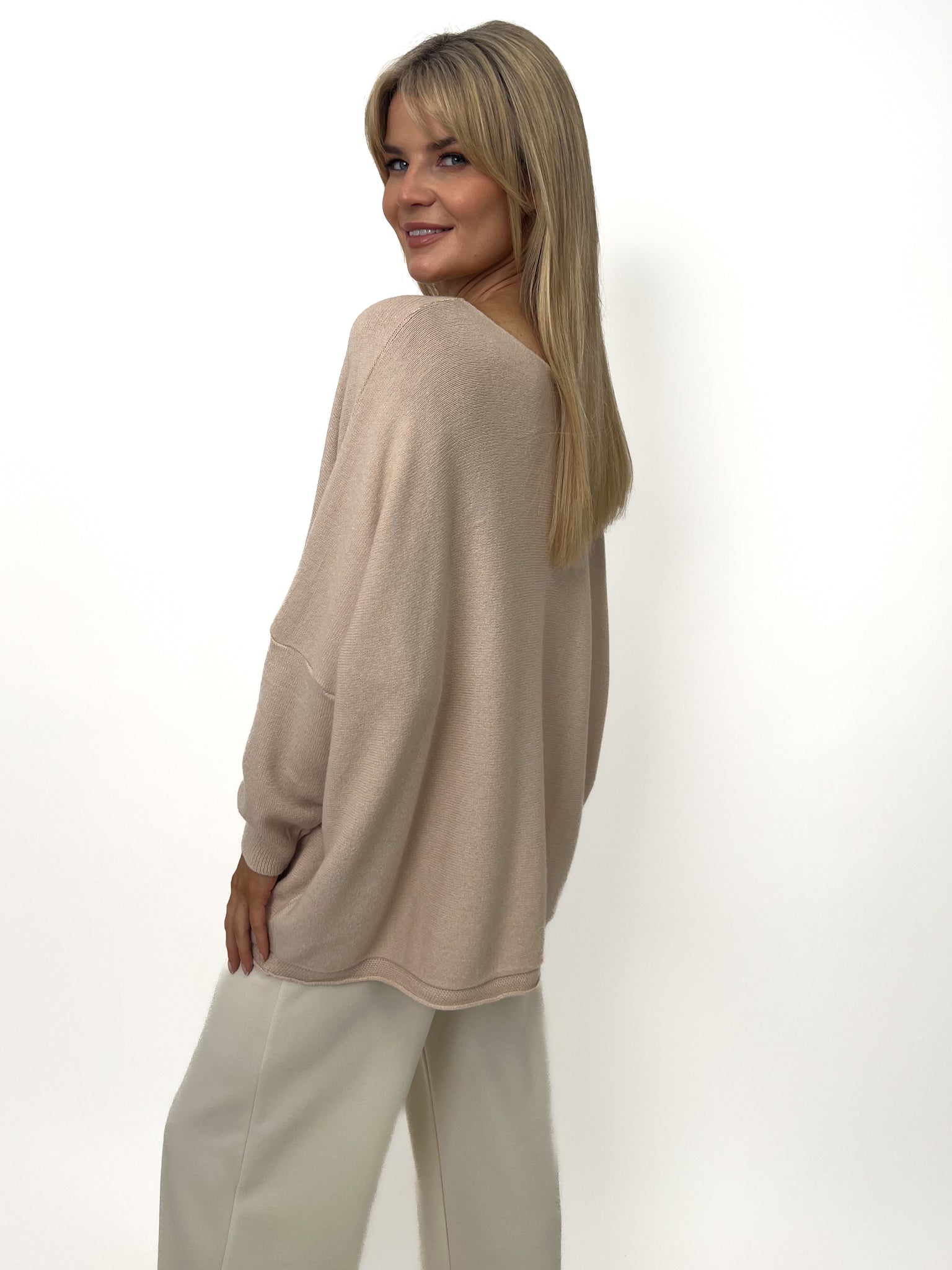 Kate & Pippa Roma Knit Jumper In Beige-Kate & Pippa