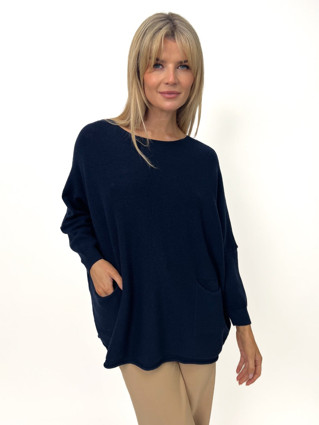 Kate & Pippa Roma Knit Jumper In Navy-Kate & Pippa