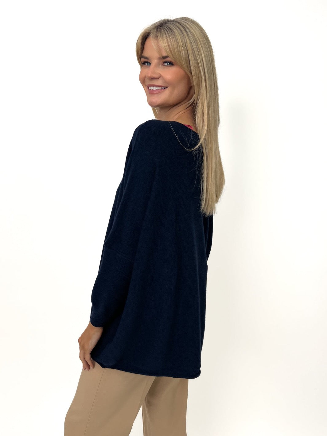 Kate & Pippa Roma Knit Jumper In Navy-Kate & Pippa