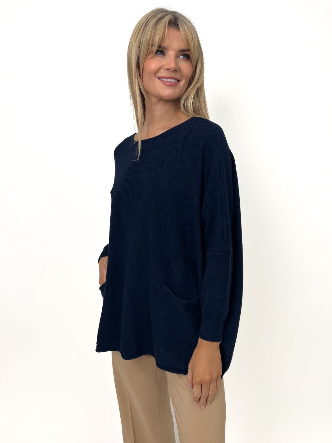 Kate & Pippa Roma Knit Jumper In Navy-Kate & Pippa