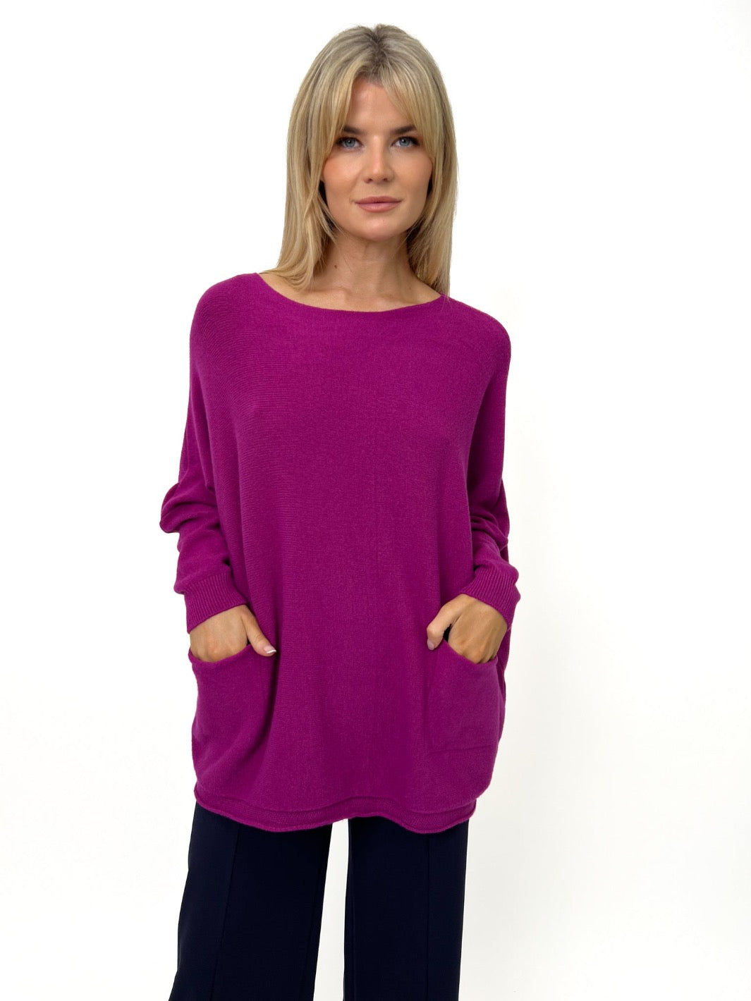 Kate & Pippa Roma Knit Jumper In Plum-Kate & Pippa