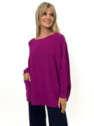 Kate & Pippa Roma Knit Jumper In Plum-Kate & Pippa