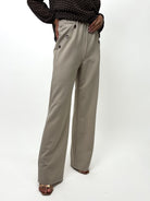 Kate & Pippa Sardinia Button Trousers In Beige-Kate & Pippa