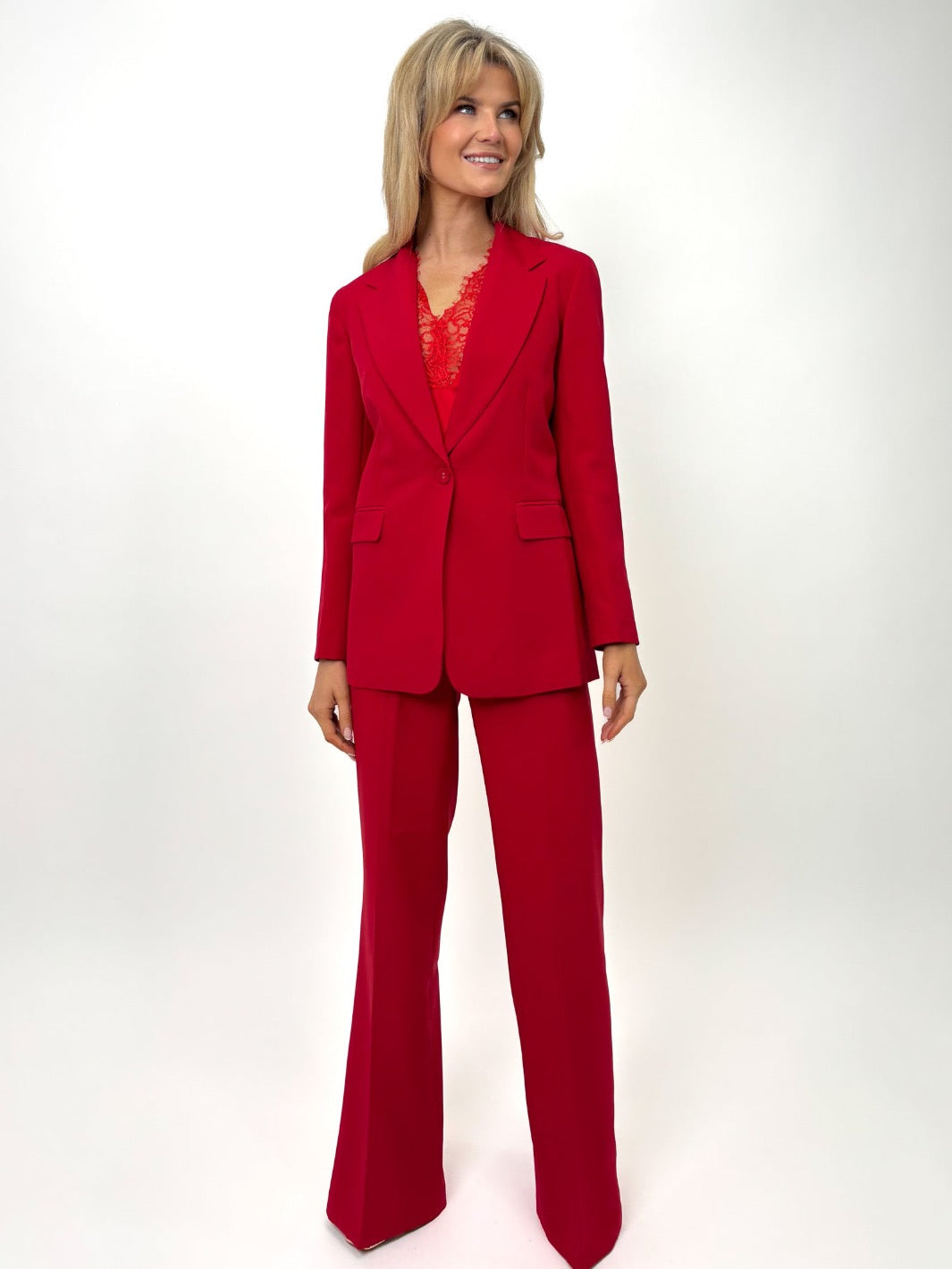 Kate & Pippa Sassari Blazer In Deep Red-Kate & Pippa