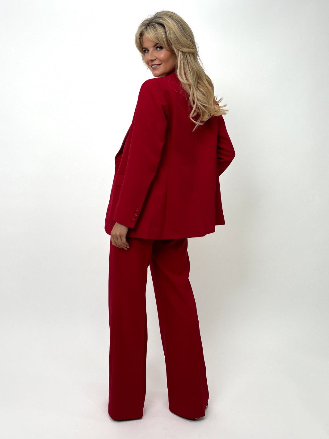 Kate & Pippa Sassari Blazer In Deep Red-Kate & Pippa