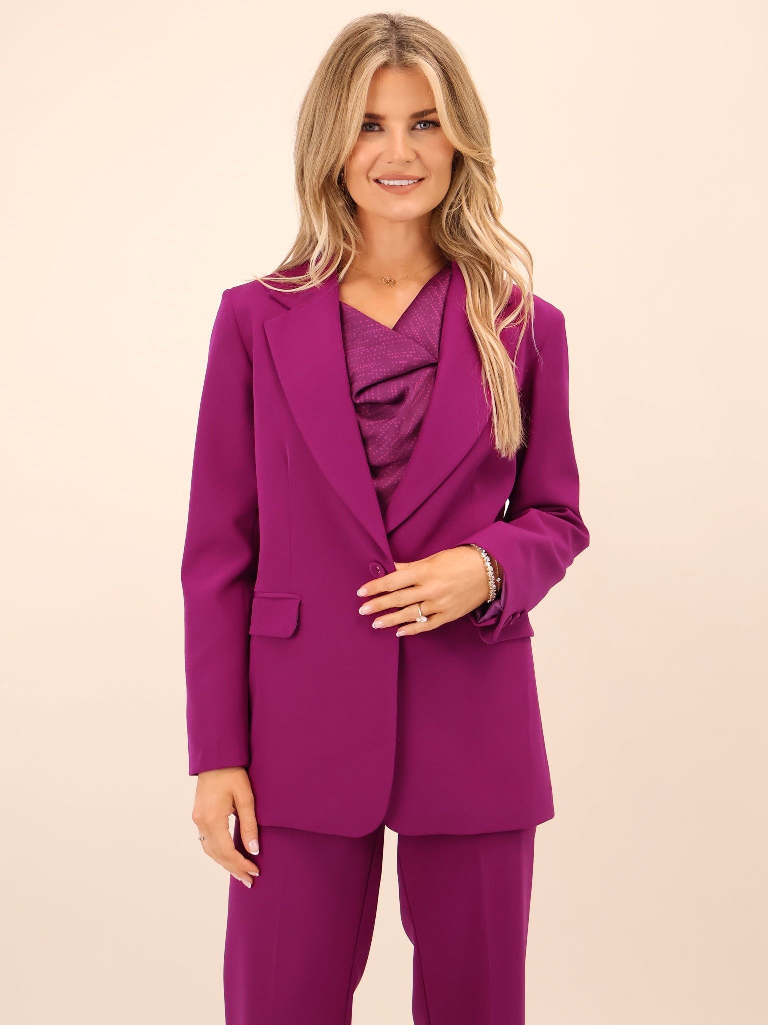 Kate & Pippa Sassari Blazer In Magenta-Kate & Pippa