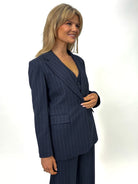 Kate & Pippa Sassari Blazer In Navy Pinstripe-Kate & Pippa