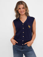 Kate & Pippa Scarlett Waistcoat In Navy-Kate & Pippa