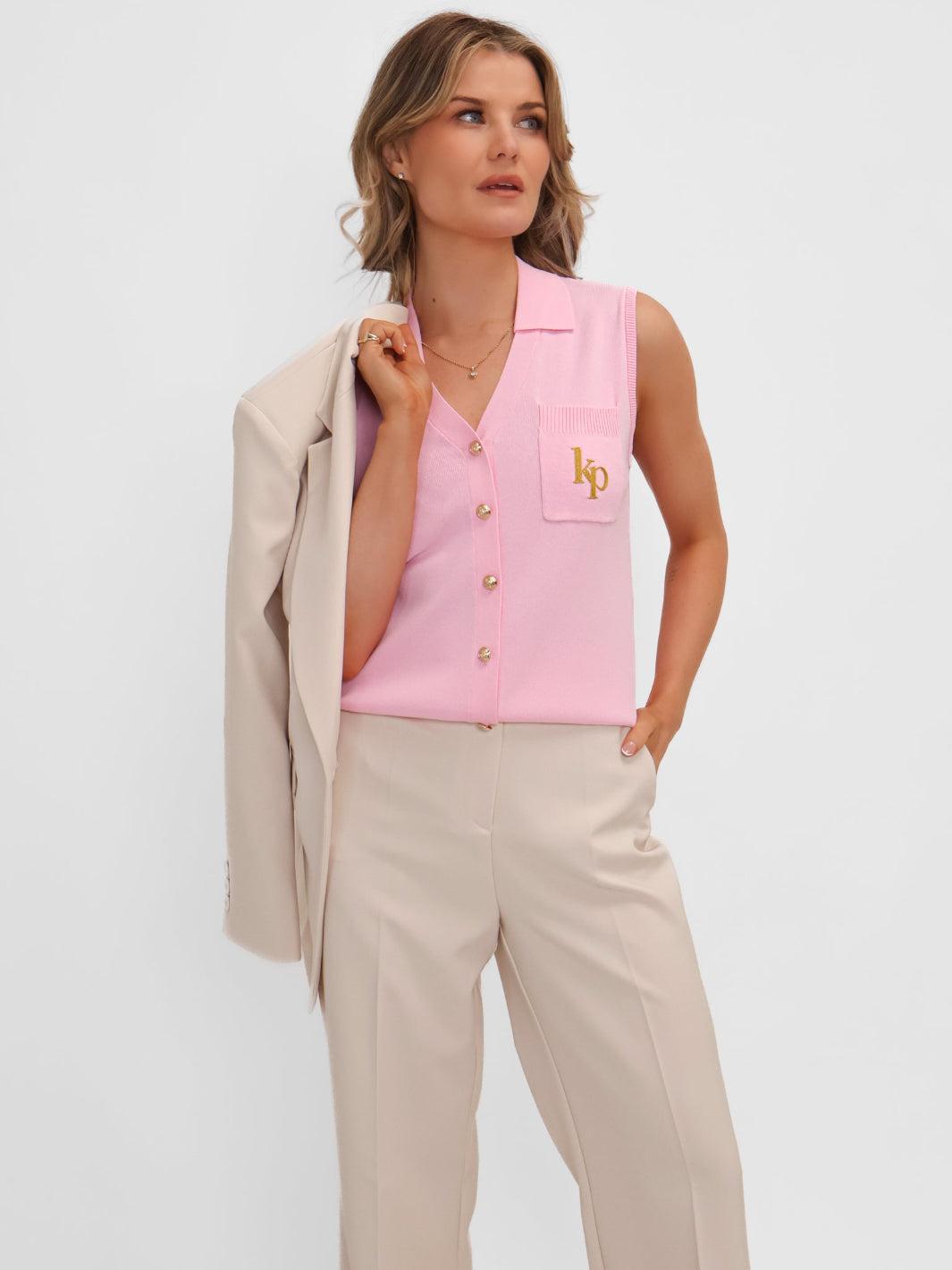 Kate & Pippa Scarlett Waistcoat In Pink-Kate & Pippa