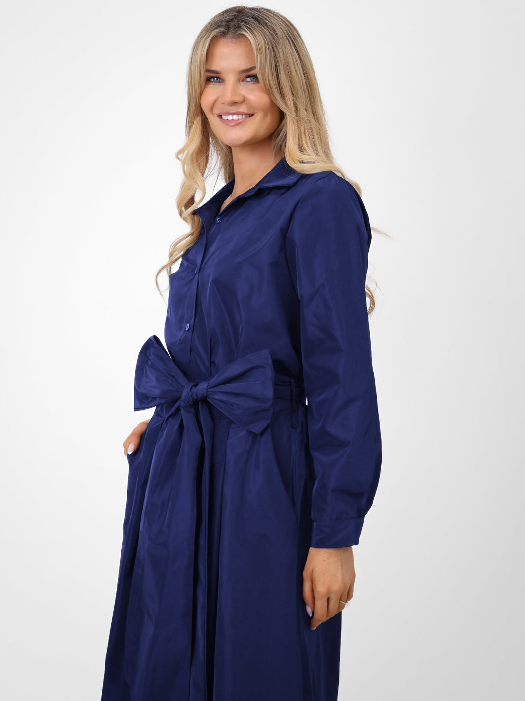 Kate & Pippa Serena Taffeta Shirt In Navy-Kate & Pippa Autumn/Winter Ladies Clothing