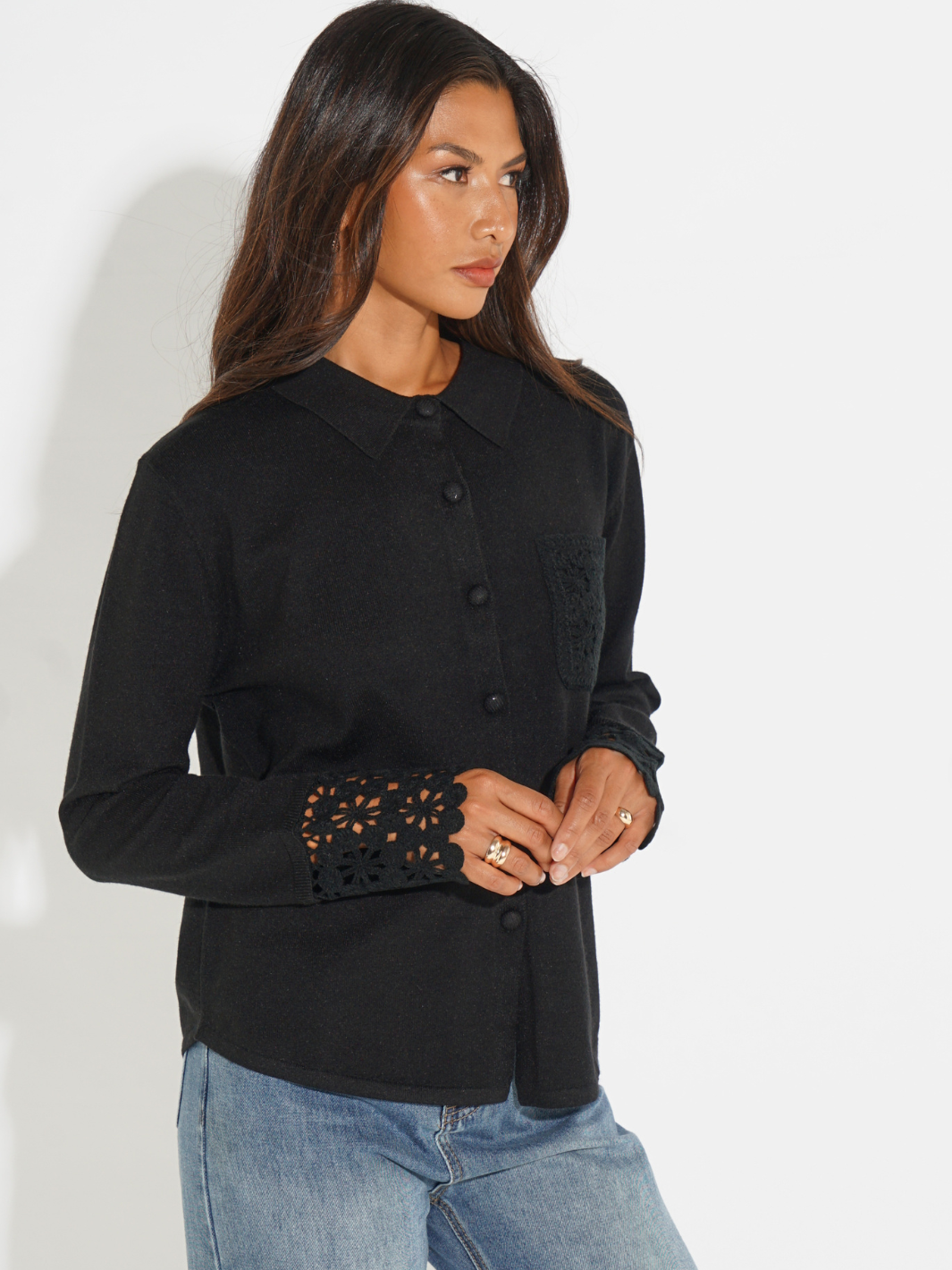 Kate & Pippa Shyloh Cardigan In Black-Kate & Pippa