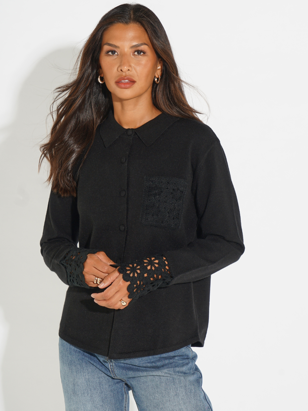 Kate & Pippa Shyloh Cardigan In Black-Kate & Pippa