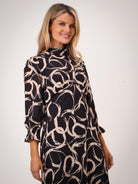 Kate & Pippa Simona Midi Dress In Black / Beige-Kate & Pippa Autumn/Winter Ladies Clothing