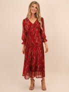 Kate & Pippa Streasa Midi Dress In Red-Kate & Pippa