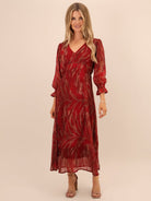 Kate & Pippa Streasa Midi Dress In Red-Kate & Pippa