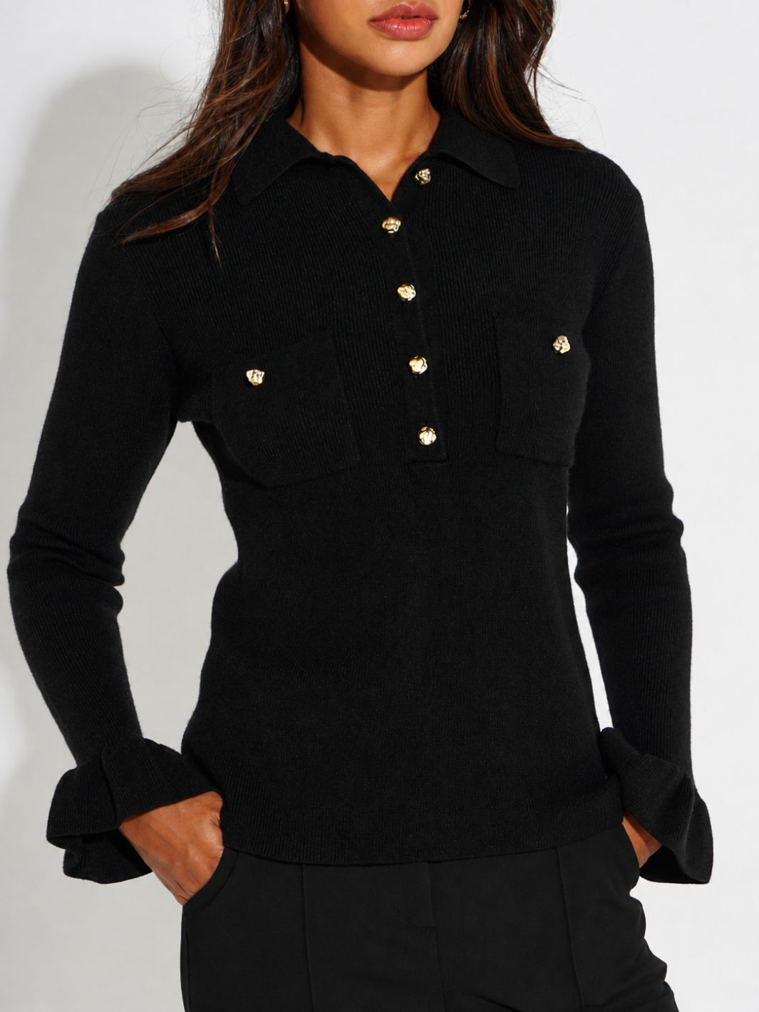 Kate & Pippa Sutton Knit Top In Black-Kate & Pippa