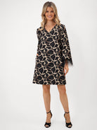 Kate & Pippa Taylor Mini Shift Dress In Black Print-Kate & Pippa Autumn/Winter Ladies Clothing