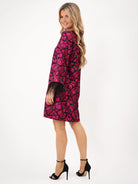 Kate & Pippa Taylor Mini Shift Dress In Magenta Print-Kate & Pippa Autumn/Winter Ladies Clothing