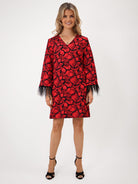 Kate & Pippa Taylor Mini Shift Dress In Red Print-Kate & Pippa Autumn/Winter Ladies Clothing