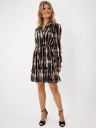 Kate & Pippa Venus Mini Dress In Beige Print-Kate & Pippa Autumn/Winter Ladies Clothing