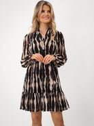 Kate & Pippa Venus Mini Dress In Beige Print-Kate & Pippa Autumn/Winter Ladies Clothing